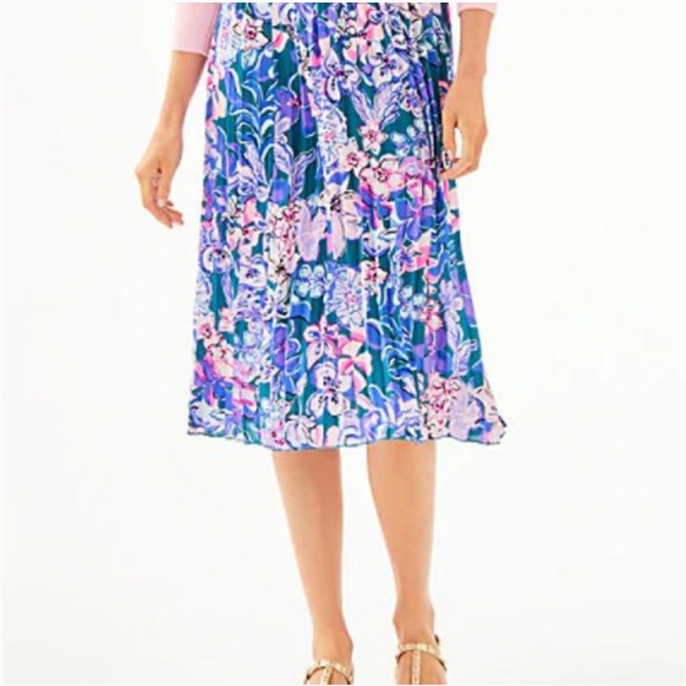 Lilly Pulitzer Giavana Pleaded Midi Skirt